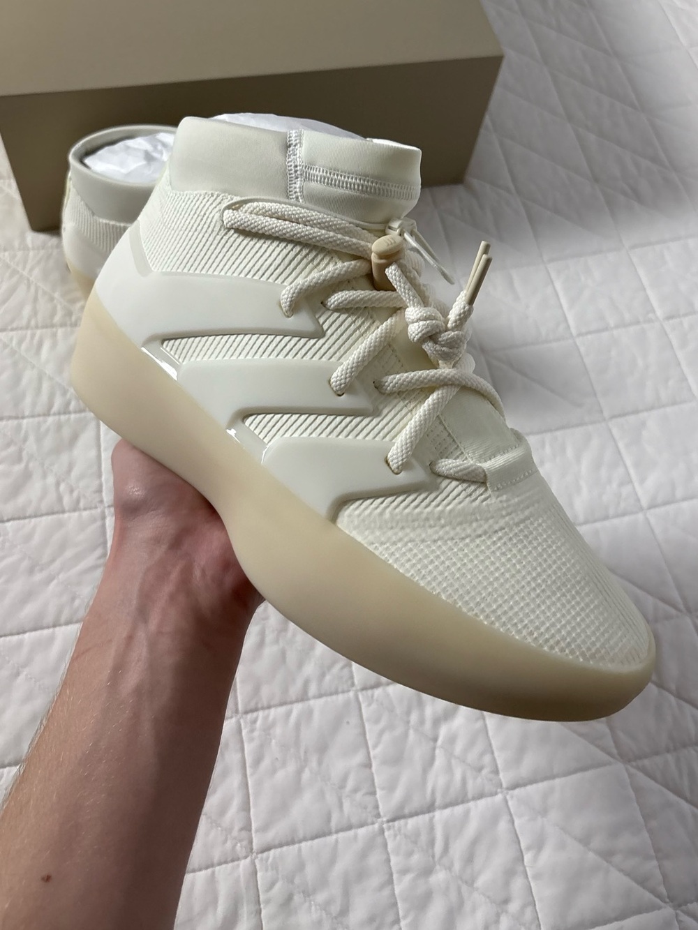 adidas x Fear of God Athletics 1 Basketball Shoes - Triple White Cream 11.5 NWT
